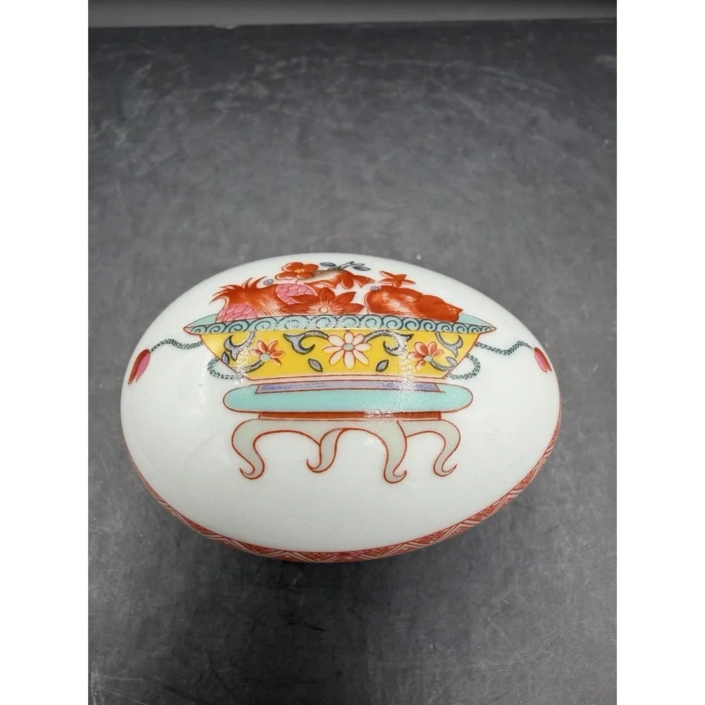 🥚✨ Limoges Fou-Tcheou Egg Shaped Trinket Box 🐣💎